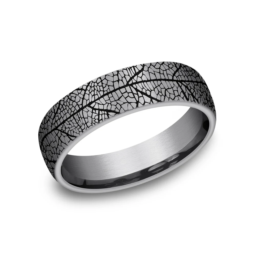 The Berkshire Men's Wedding Band in Grey Tantalum - 6.5mm Width by Tantalum
