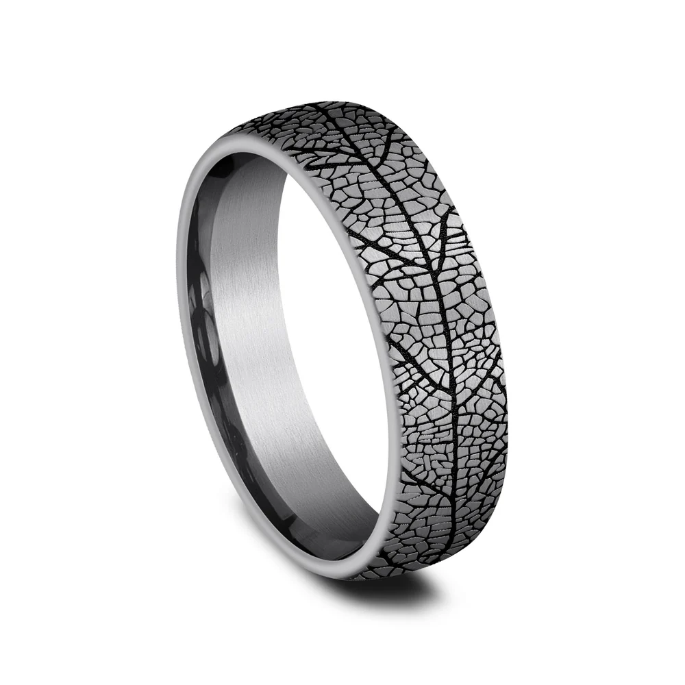 The Berkshire Men's Wedding Band in Grey Tantalum - 6.5mm Width by Tantalum - Image 2