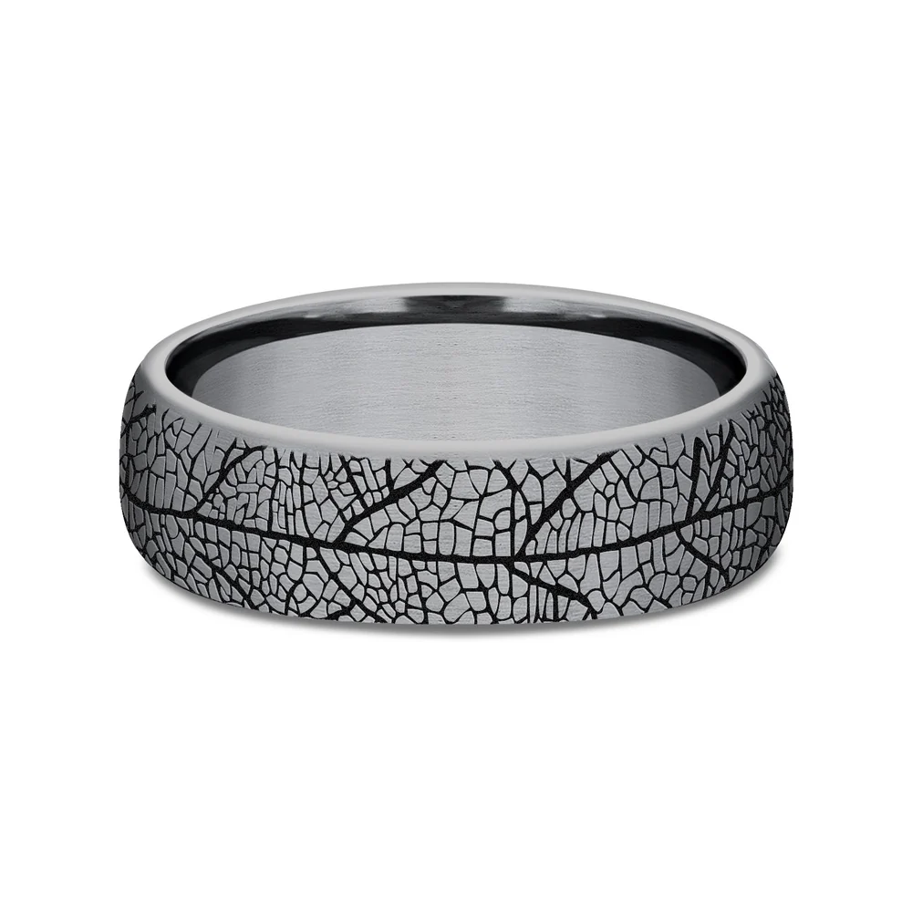 The Berkshire Men's Wedding Band in Grey Tantalum - 6.5mm Width by Tantalum - Image 3