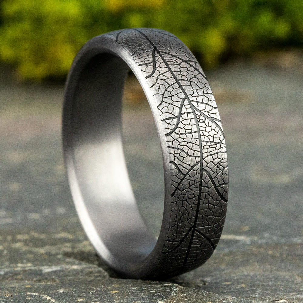 The Berkshire Men's Wedding Band in Grey Tantalum - 6.5mm Width by Tantalum - Image 4