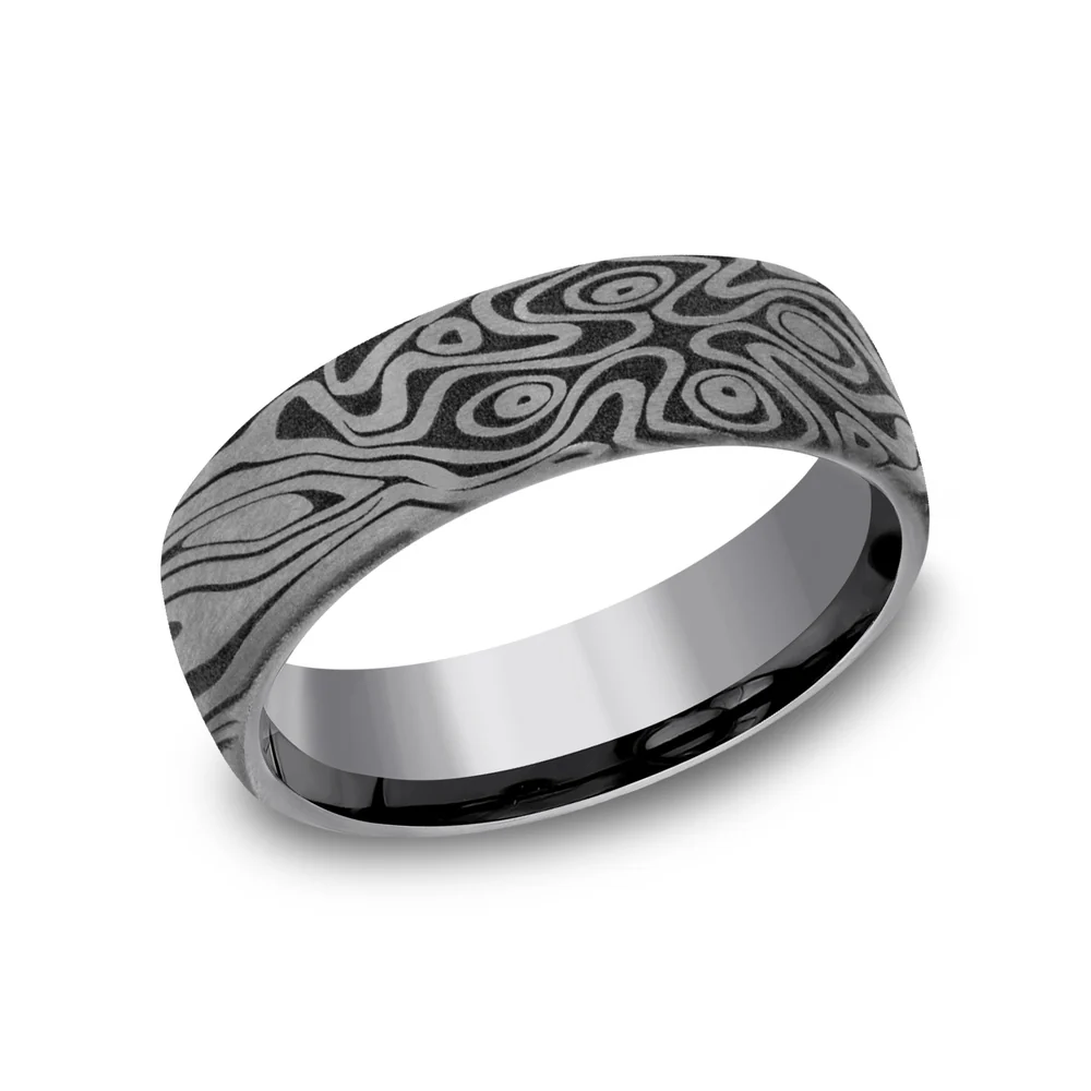 The Birds Eye Men's Wedding Band in Grey Tantalum - 6.5mm Width by Tantalum