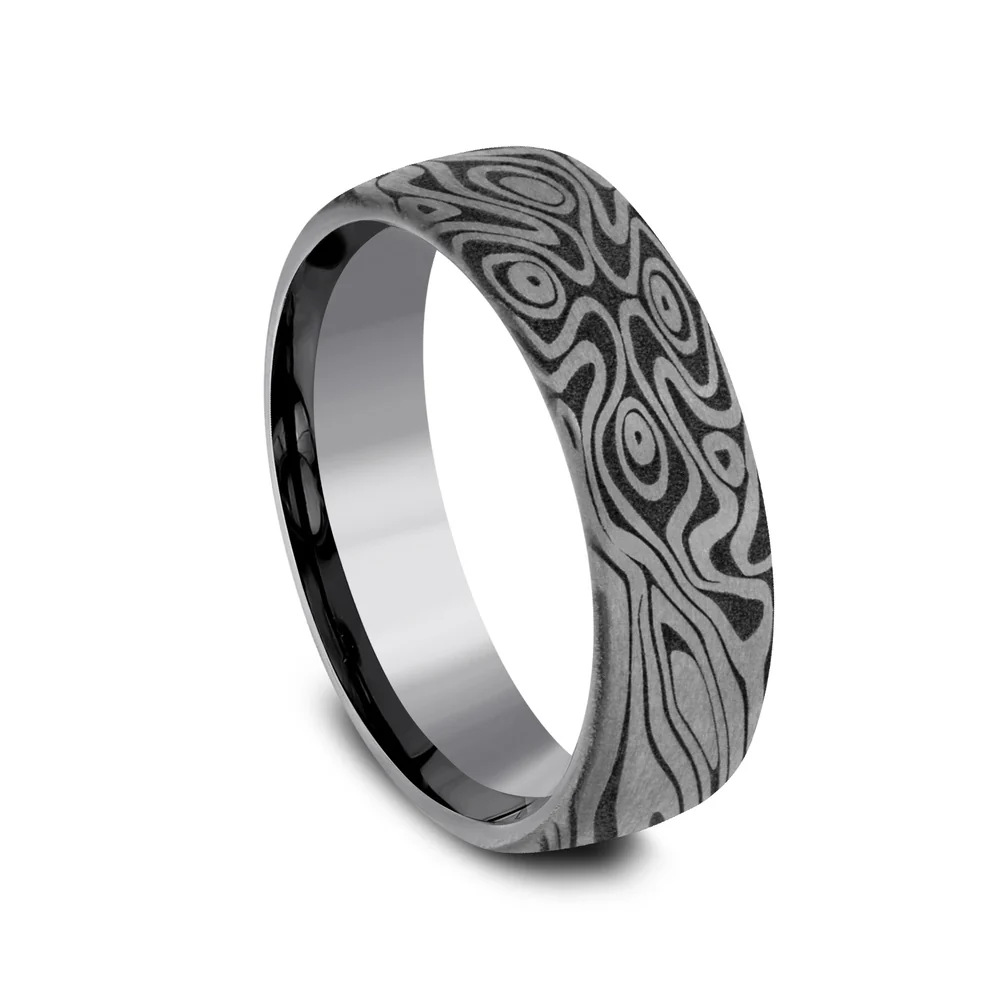 The Birds Eye Men's Wedding Band in Grey Tantalum - 6.5mm Width by Tantalum - Image 2