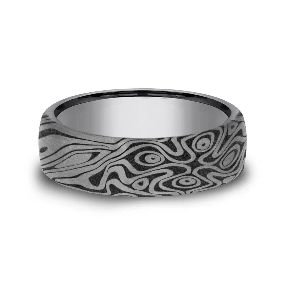 The Birds Eye Men's Wedding Band in Grey Tantalum - 6.5mm Width by Tantalum - Image 3