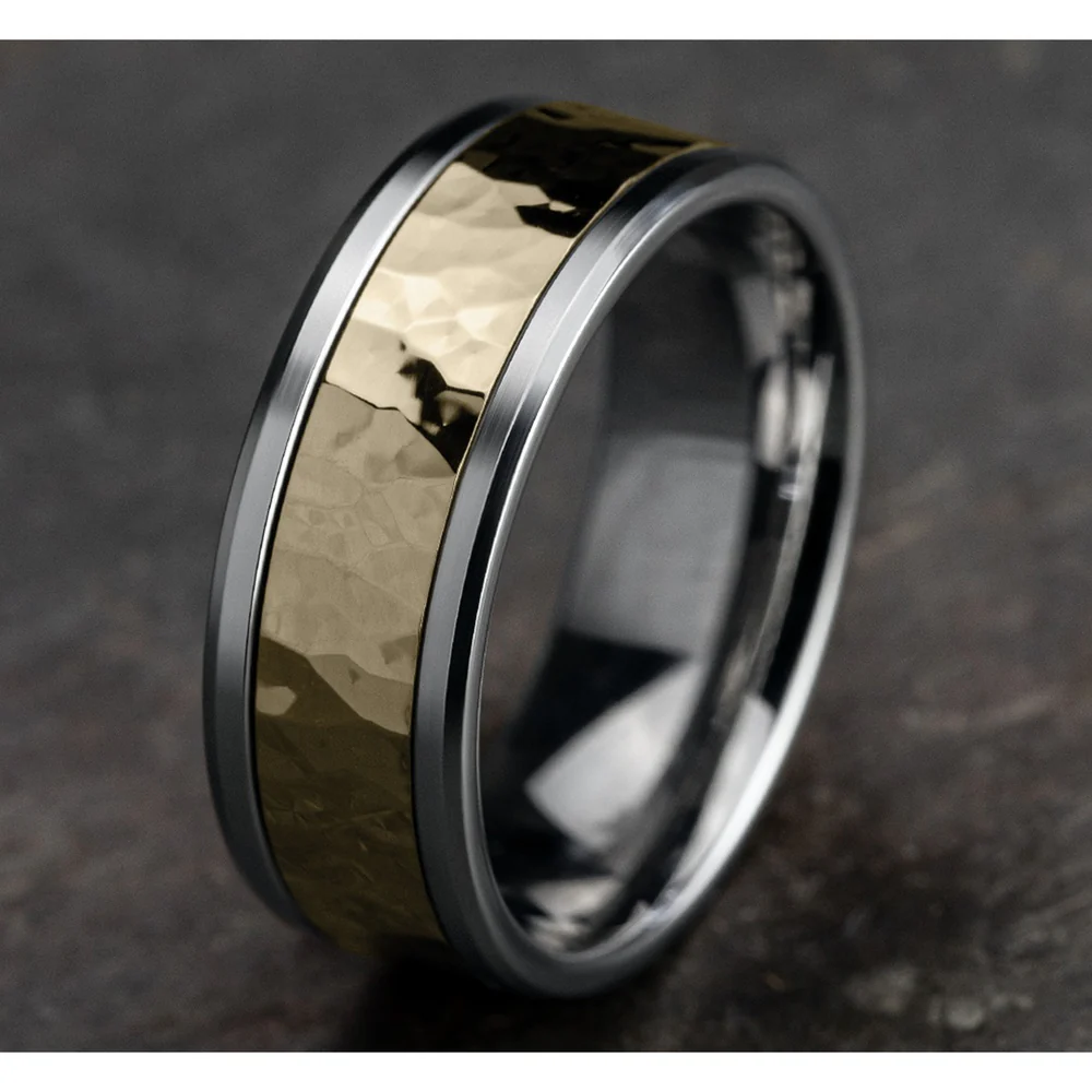 The Borland Men's Wedding Band in 14K White and Yellow Gold - 8mm Width by Benchmark - Image 4
