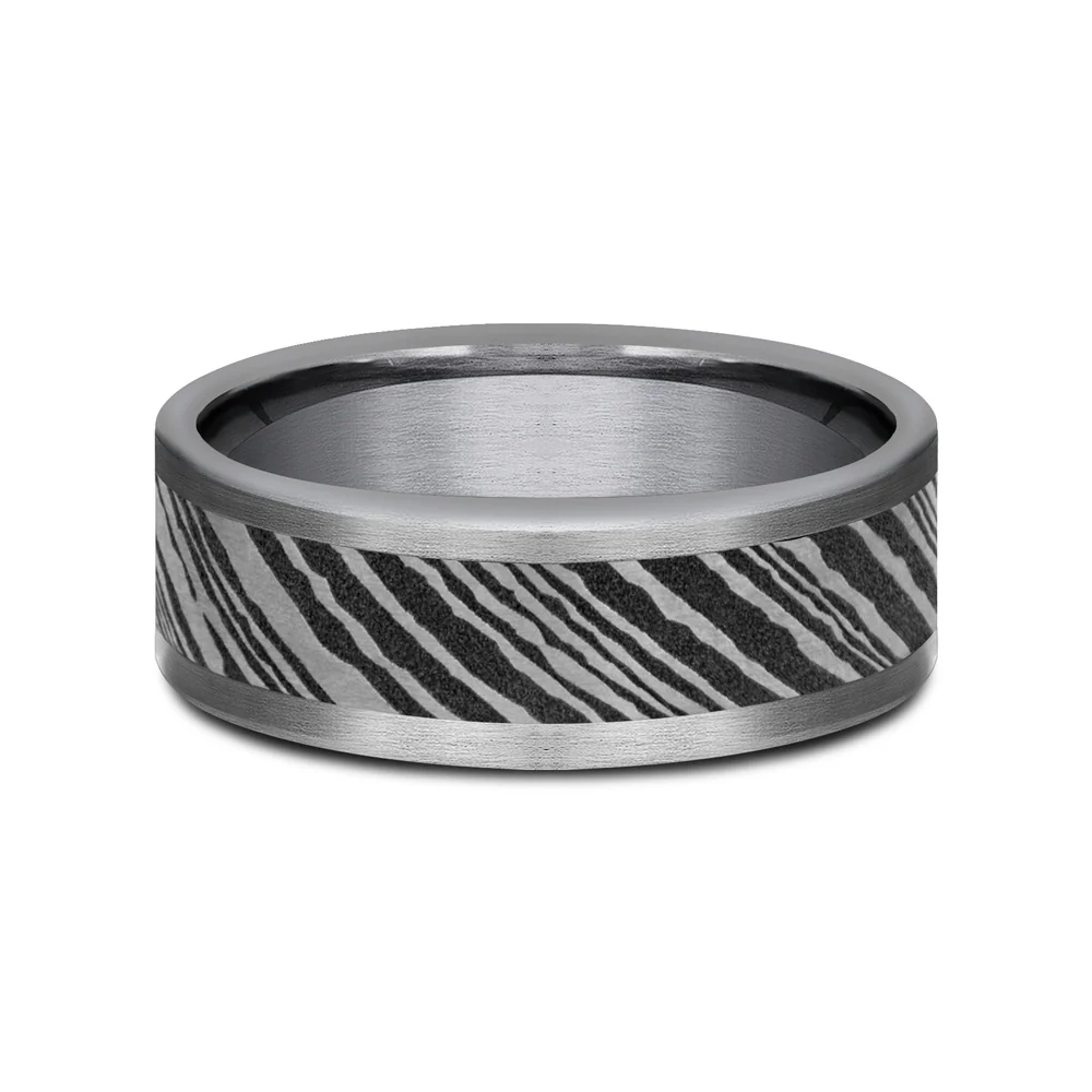 The Buck Men's Wedding Band in Grey Tantalum - 8mm Width by Tantalum - Image 3