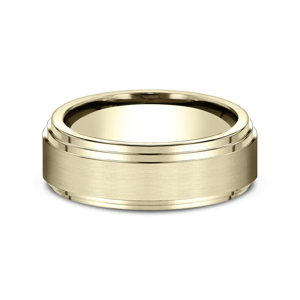 The Cadet Men's Wedding Band in 14K Yellow Gold - 8mm Width by Benchmark - Image 3