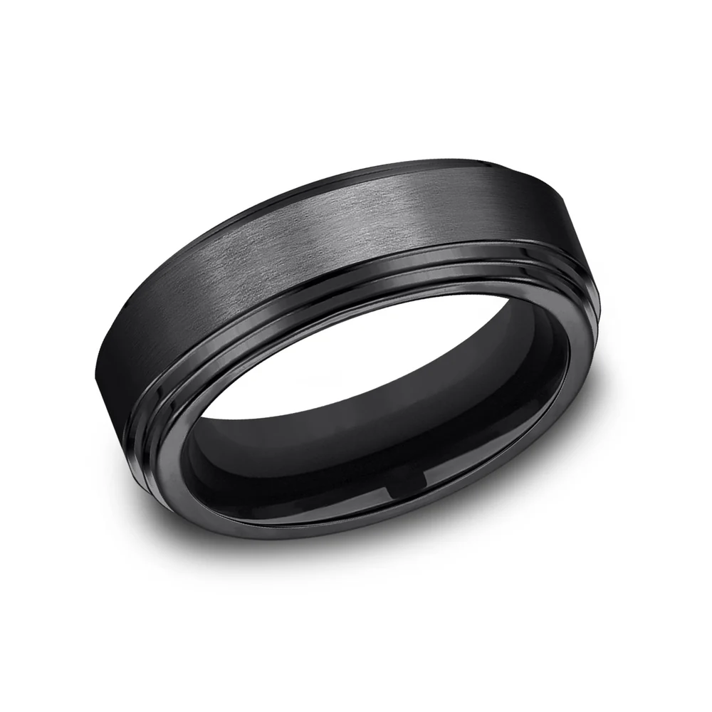The Cadet Men's Wedding Band in Black Titanium - 8mm Width by Forge