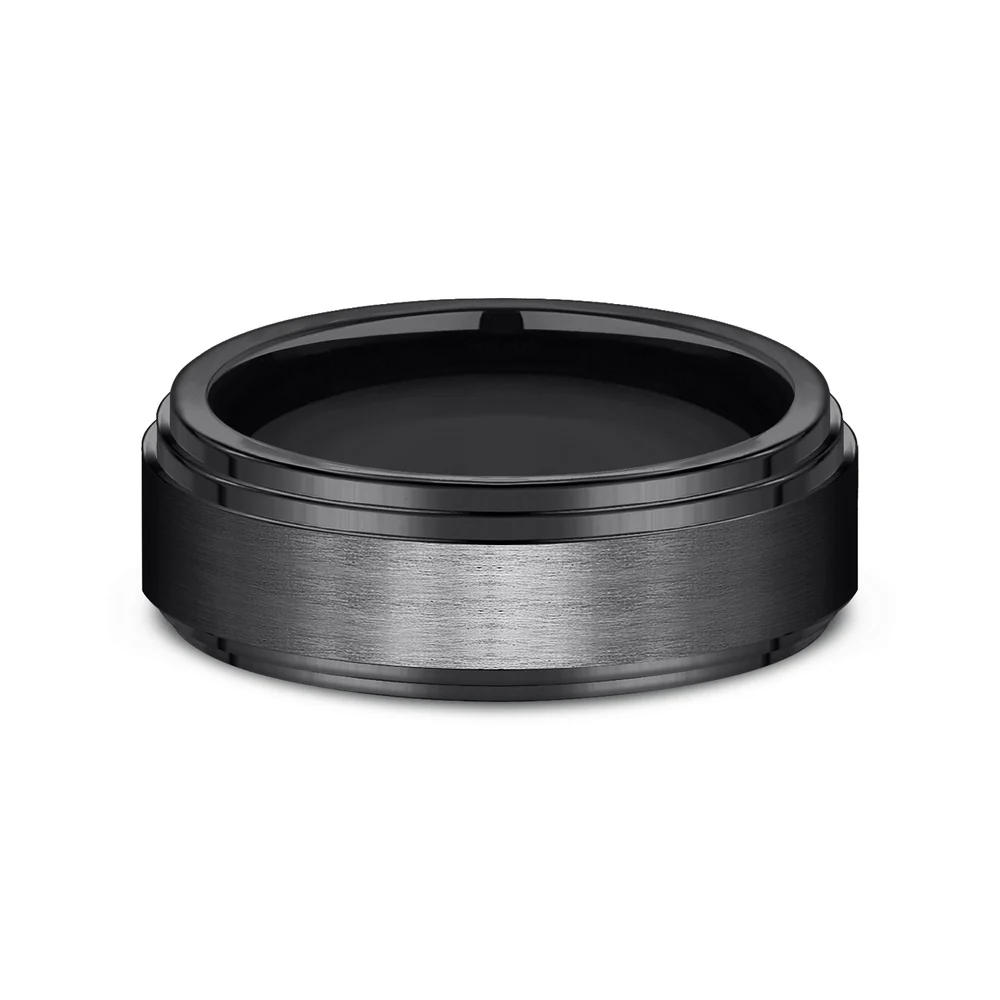 The Cadet Men's Wedding Band in Black Titanium - 8mm Width by Forge - Image 3