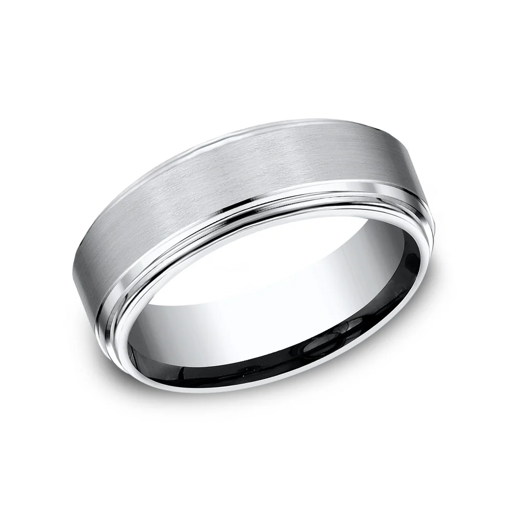 The Cadet Men's Wedding Band in White Cobalt - 8mm Width by Forge