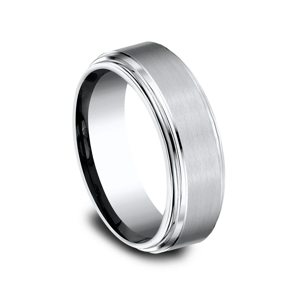 The Cadet Men's Wedding Band in White Cobalt - 8mm Width by Forge - Image 2