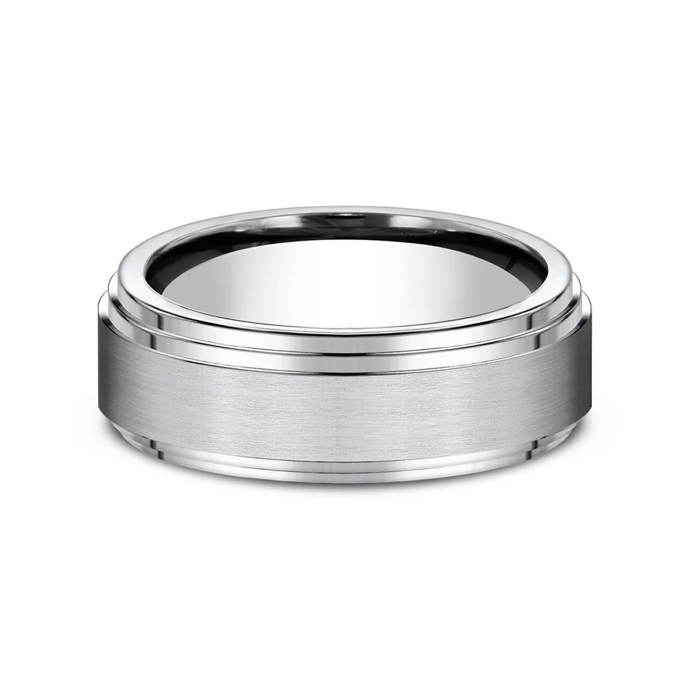 The Cadet Men's Wedding Band in White Cobalt - 8mm Width by Forge - Image 3