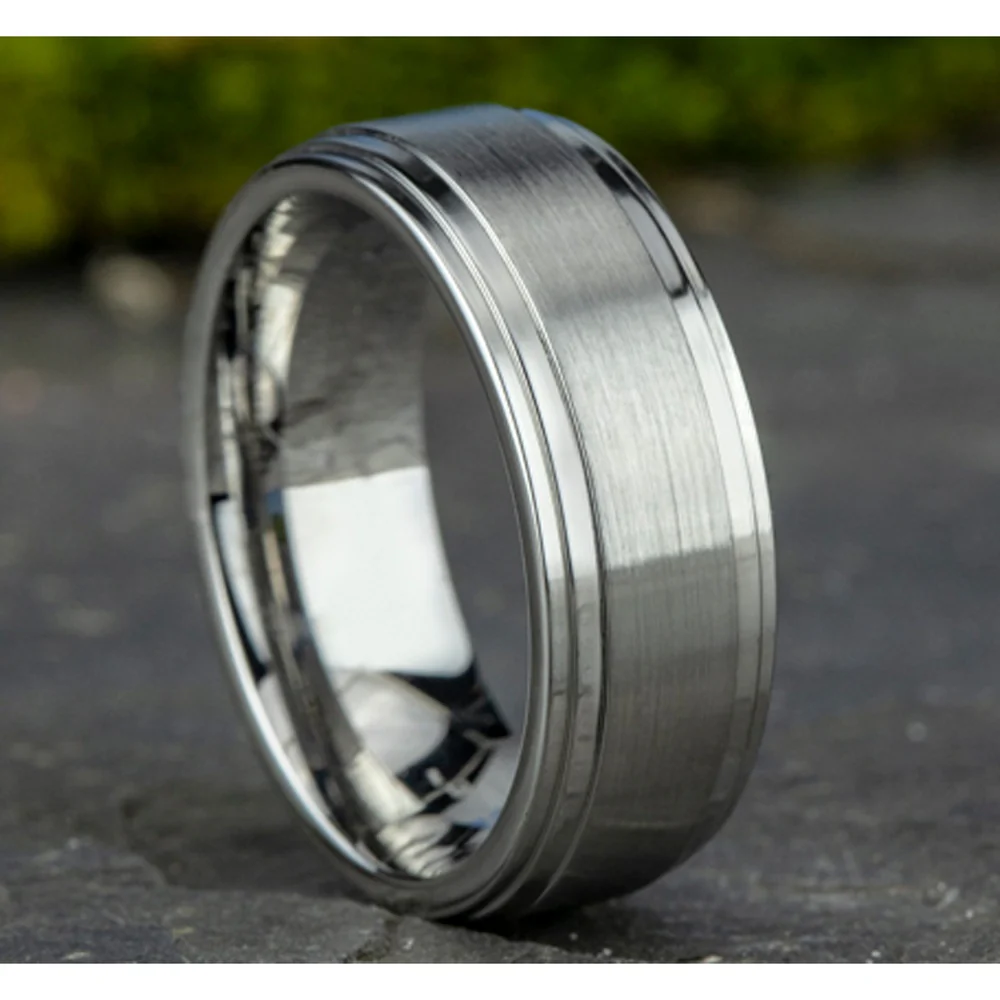 The Cadet Men's Wedding Band in White Cobalt - 8mm Width by Forge - Image 4