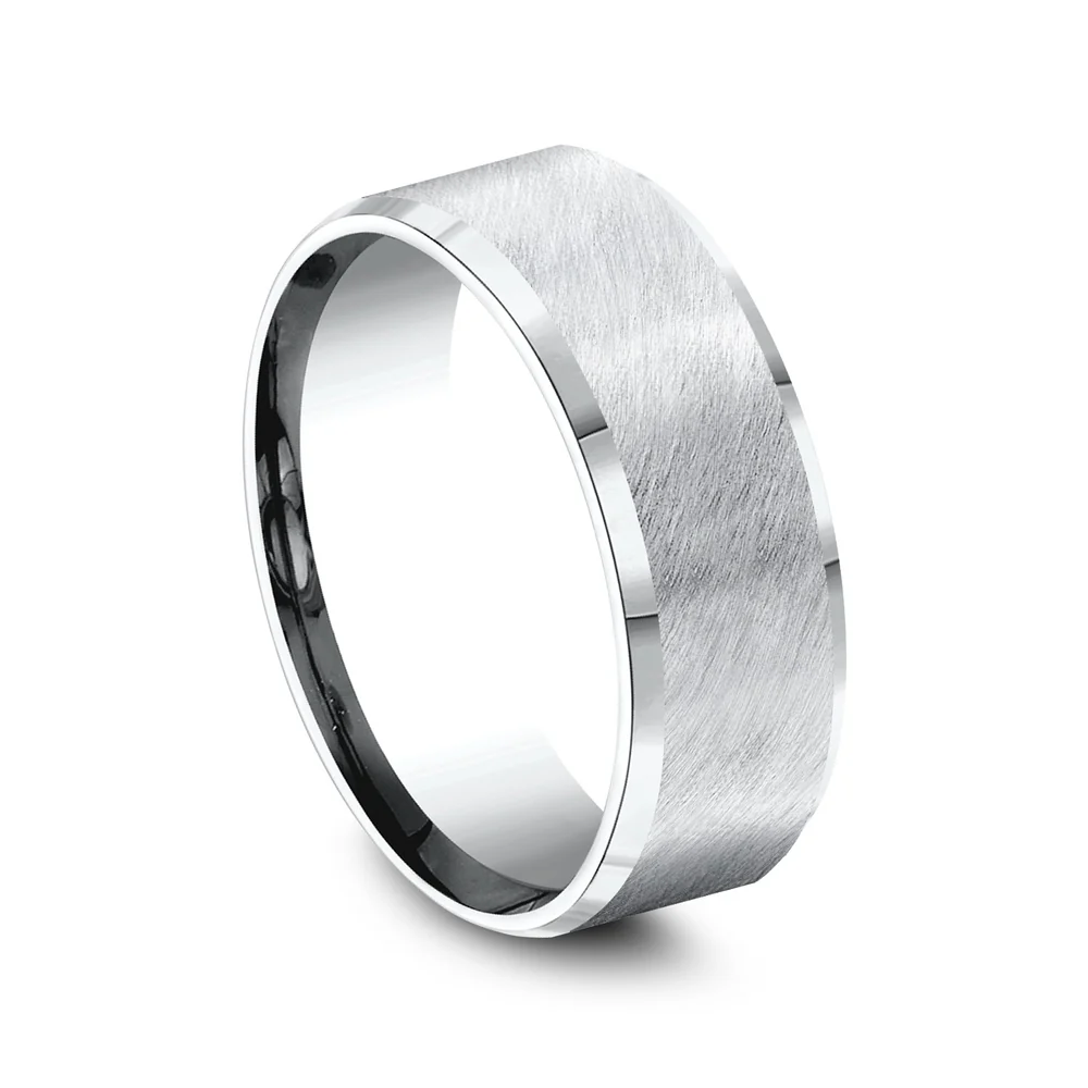 The Caesar Men's Wedding Band in White Cobalt - 8mm Width by Forge - Image 2