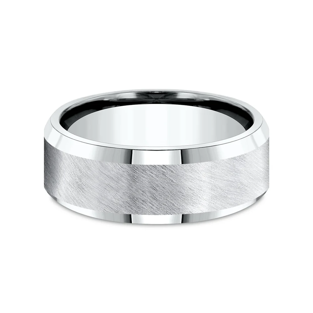 The Caesar Men's Wedding Band in White Cobalt - 8mm Width by Forge - Image 3