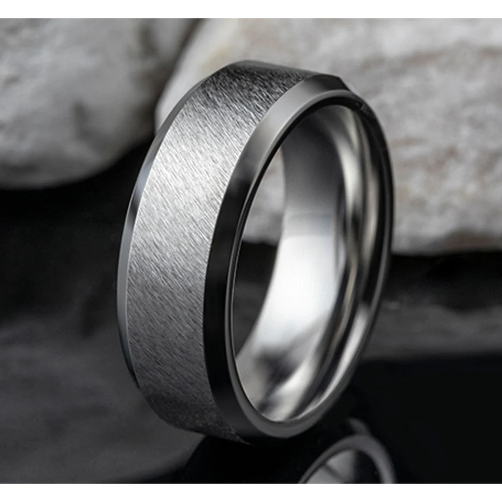 The Caesar Men's Wedding Band in White Cobalt - 8mm Width by Forge - Image 4