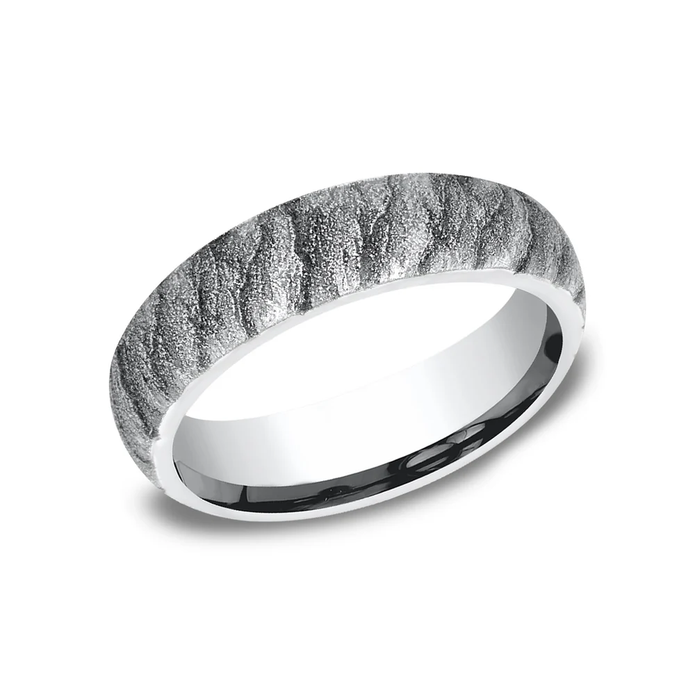 The Cascade Men's Wedding Band in White Cobalt - 6mm Width by Forge