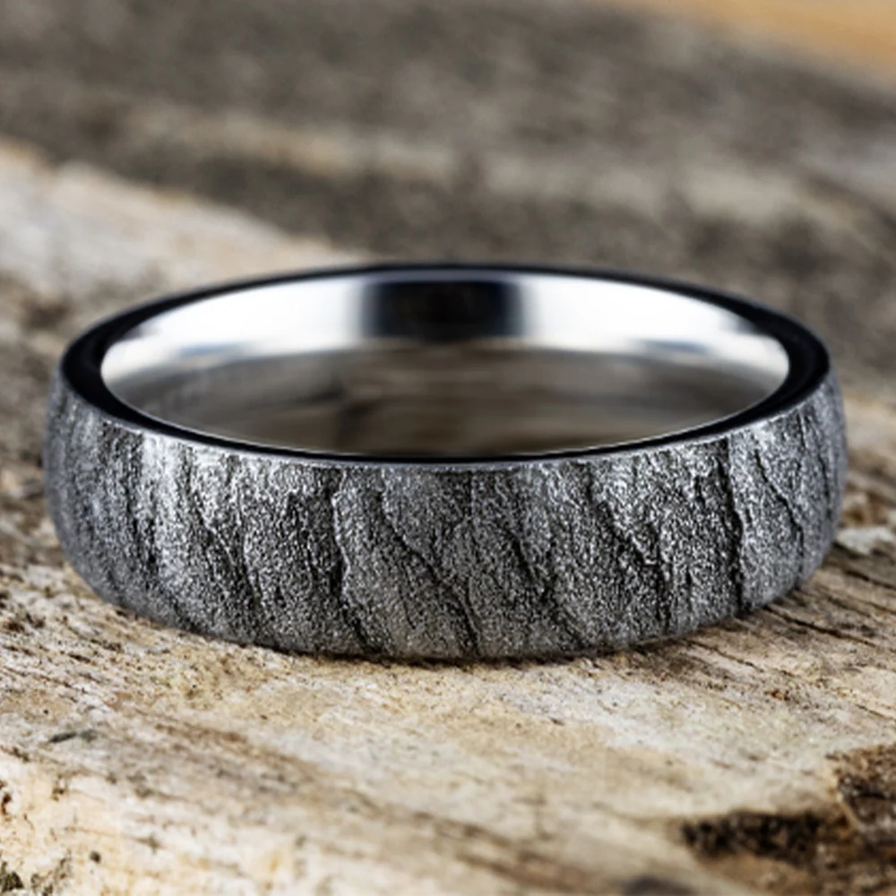 The Cascade Men's Wedding Band in White Cobalt - 6mm Width by Forge - Image 4