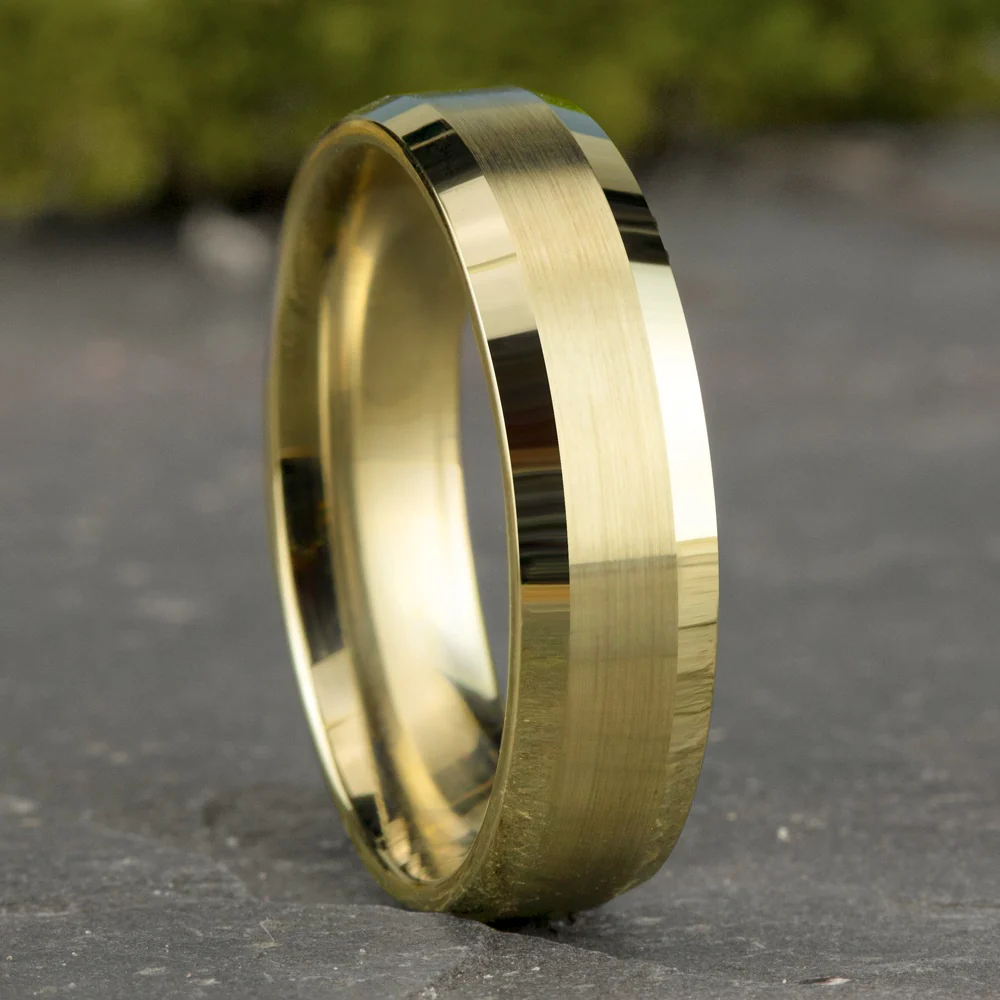 The Chancellor Men's Wedding Band in 14K Yellow Gold - 6mm Width by Benchmark - Image 4