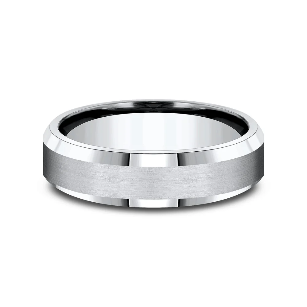 The Chancellor Men's Wedding Band in White Cobalt - 6mm Width by Forge - Image 3