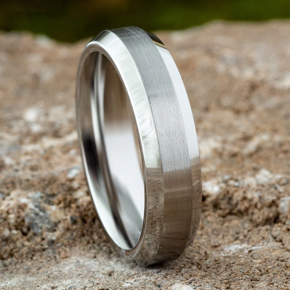 The Chancellor Men's Wedding Band in White Cobalt - 6mm Width by Forge - Image 4