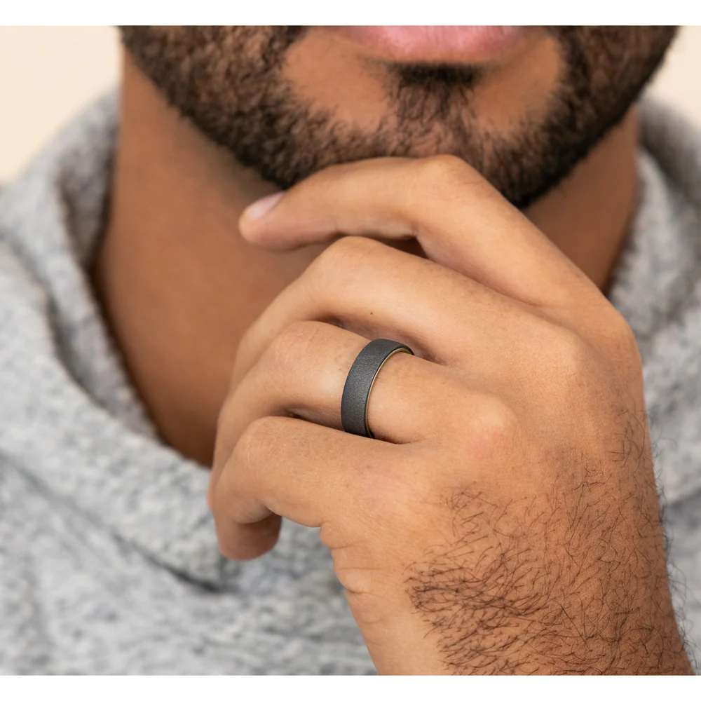 The Commodore Men's Wedding Band in 14K Yellow Gold and Tantalum - 6.5mm Width by Ammara Stone - Image 5