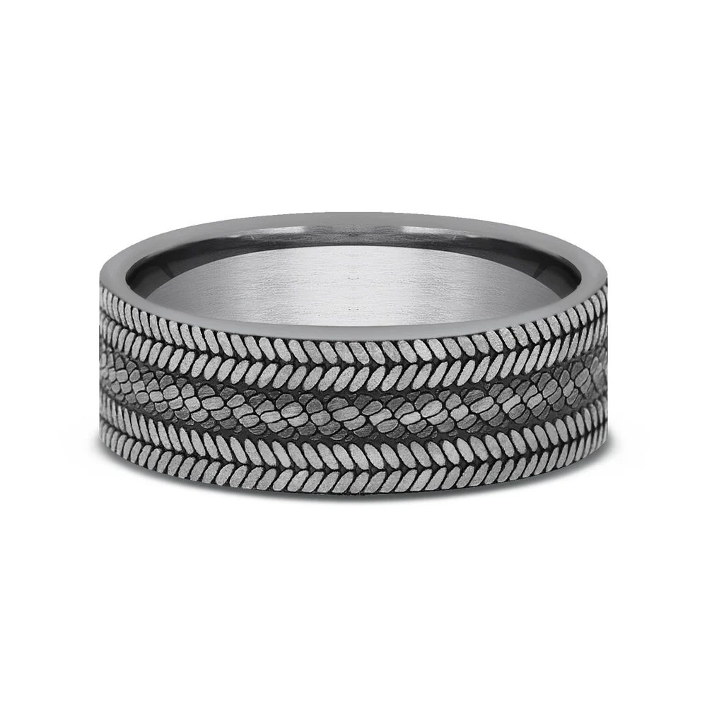 The Cordovan Men's Wedding Band in Grey Tantalum - 7mm Width by Tantalum - Image 3