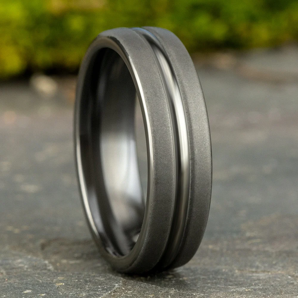 The Corporal Men's Wedding Band in Tantalum - 6.5mm Width by Tantalum - Image 4