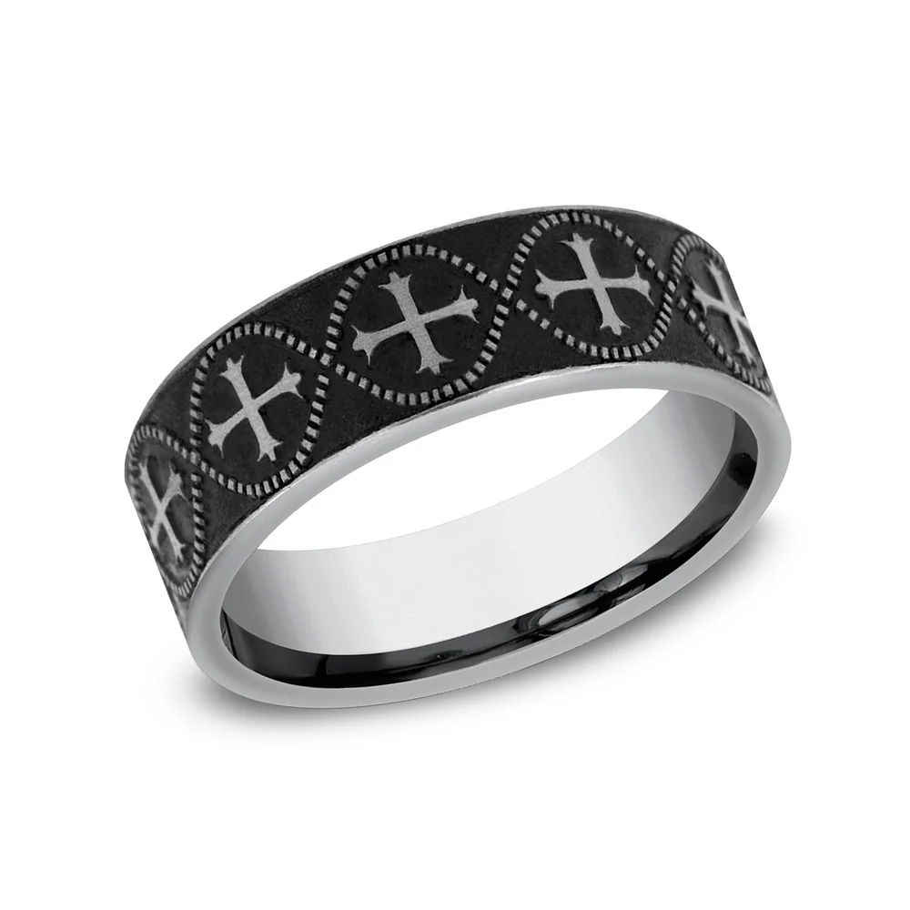 The Crusader Men's Wedding Band in Tungsten - 7mm Width by Forge