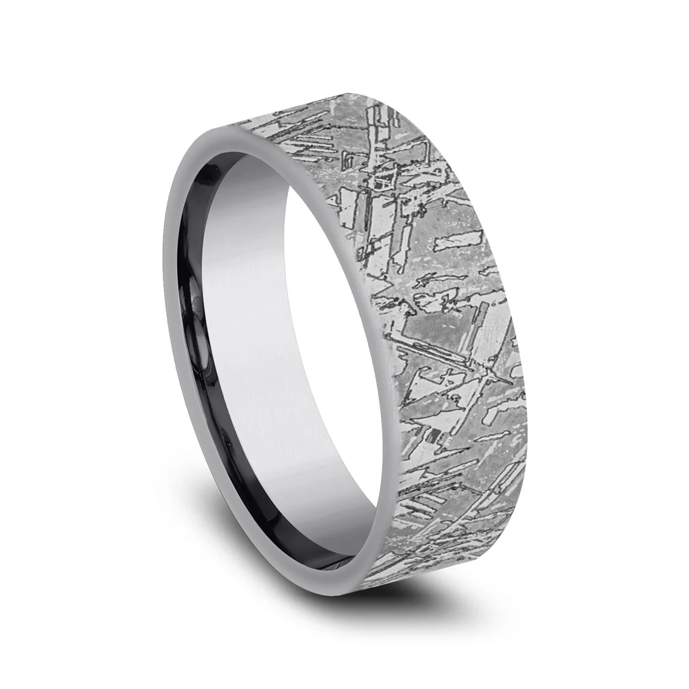 The Diablo Men's Wedding Band in Grey Tantalum - 7mm Width by Tantalum - Image 2