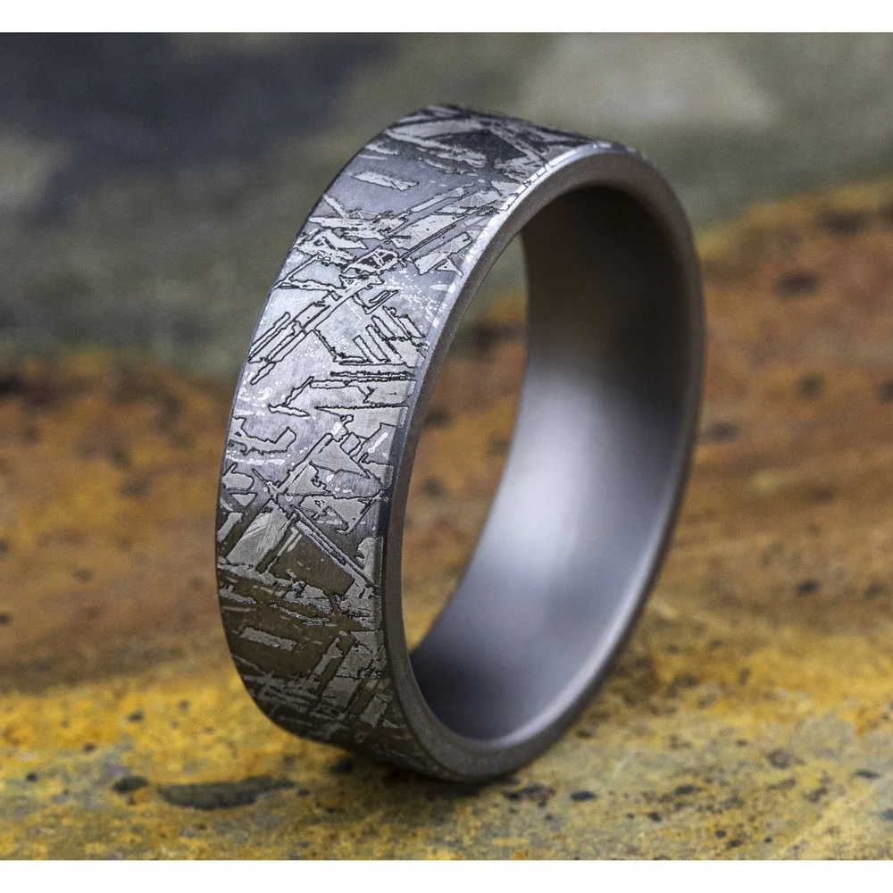 The Diablo Men's Wedding Band in Grey Tantalum - 7mm Width by Tantalum - Image 4