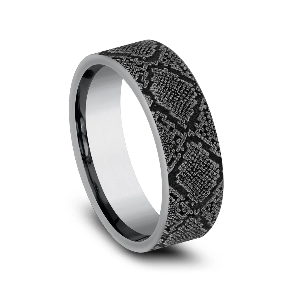 The Diamondback Men's Wedding Band in Grey Tantalum - 7mm Width by Brook and Branch - Image 2