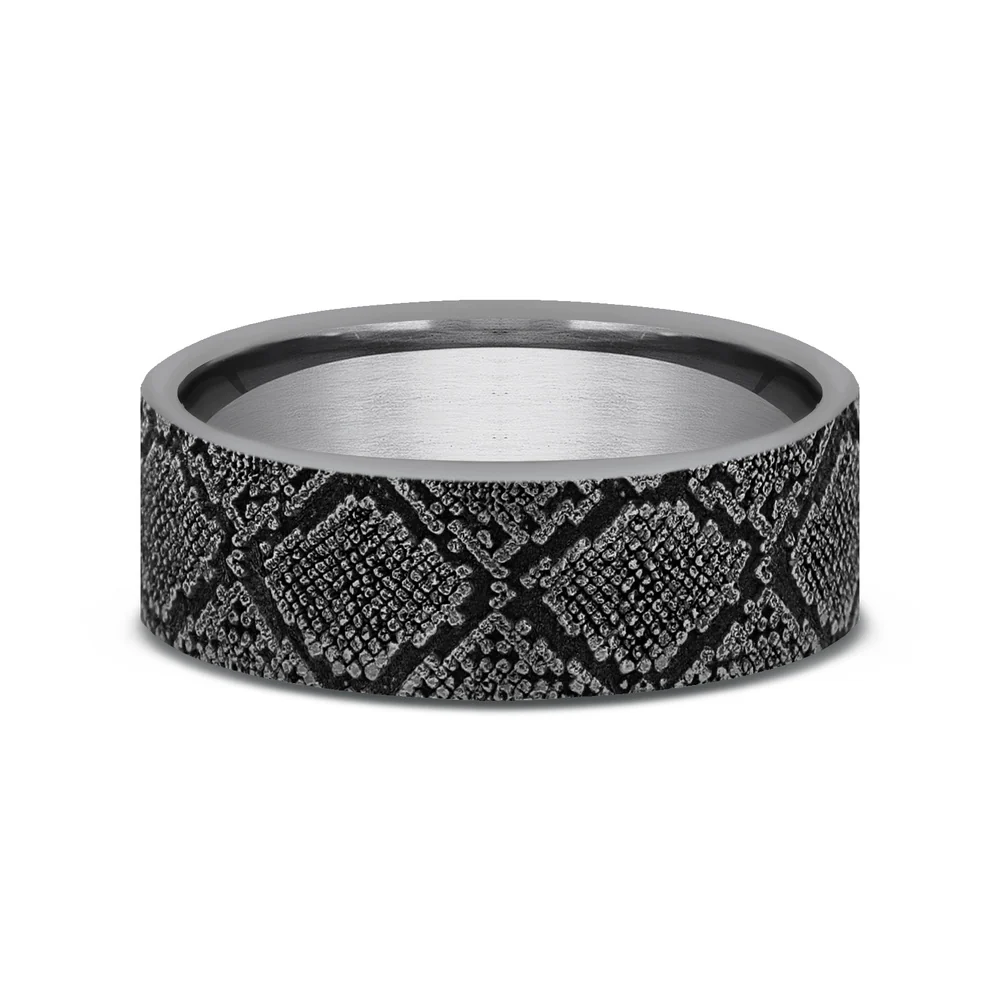 The Diamondback Men's Wedding Band in Grey Tantalum - 7mm Width by Brook and Branch - Image 3