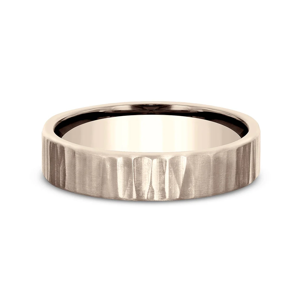 The Dredger Men's Wedding Band in 14K Rose Gold - 5mm Width by Benchmark - Image 3