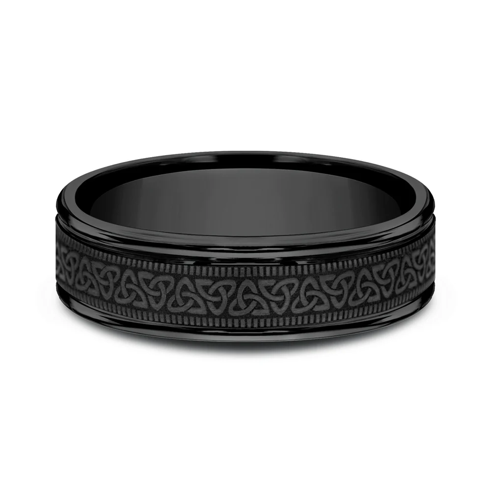 The Dublin Men's Wedding Band in Black Titanium - 6mm Width by Forge - Image 3