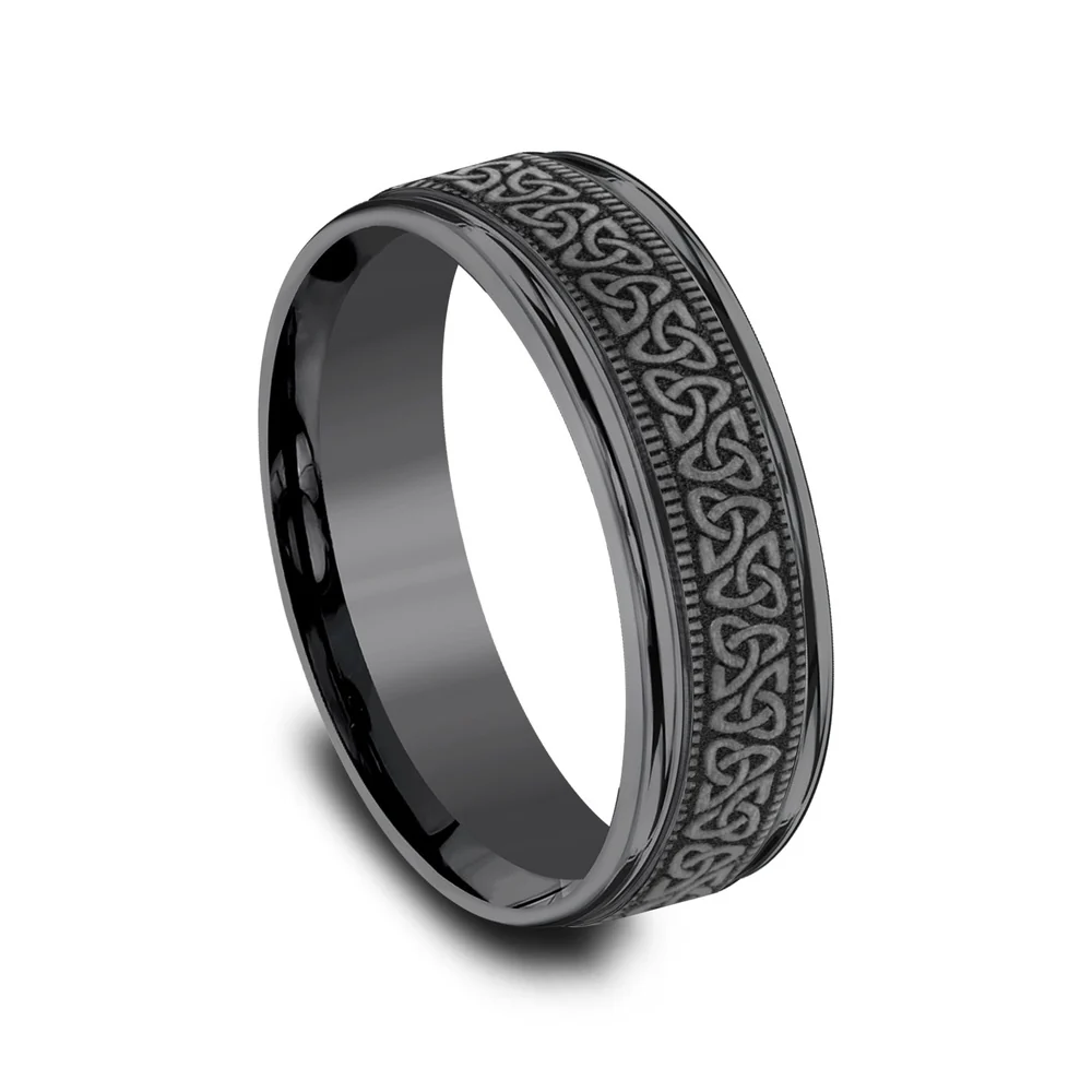 The Dublin Men's Wedding Band in Tantalum - 7mm Width by Tantalum - Image 2