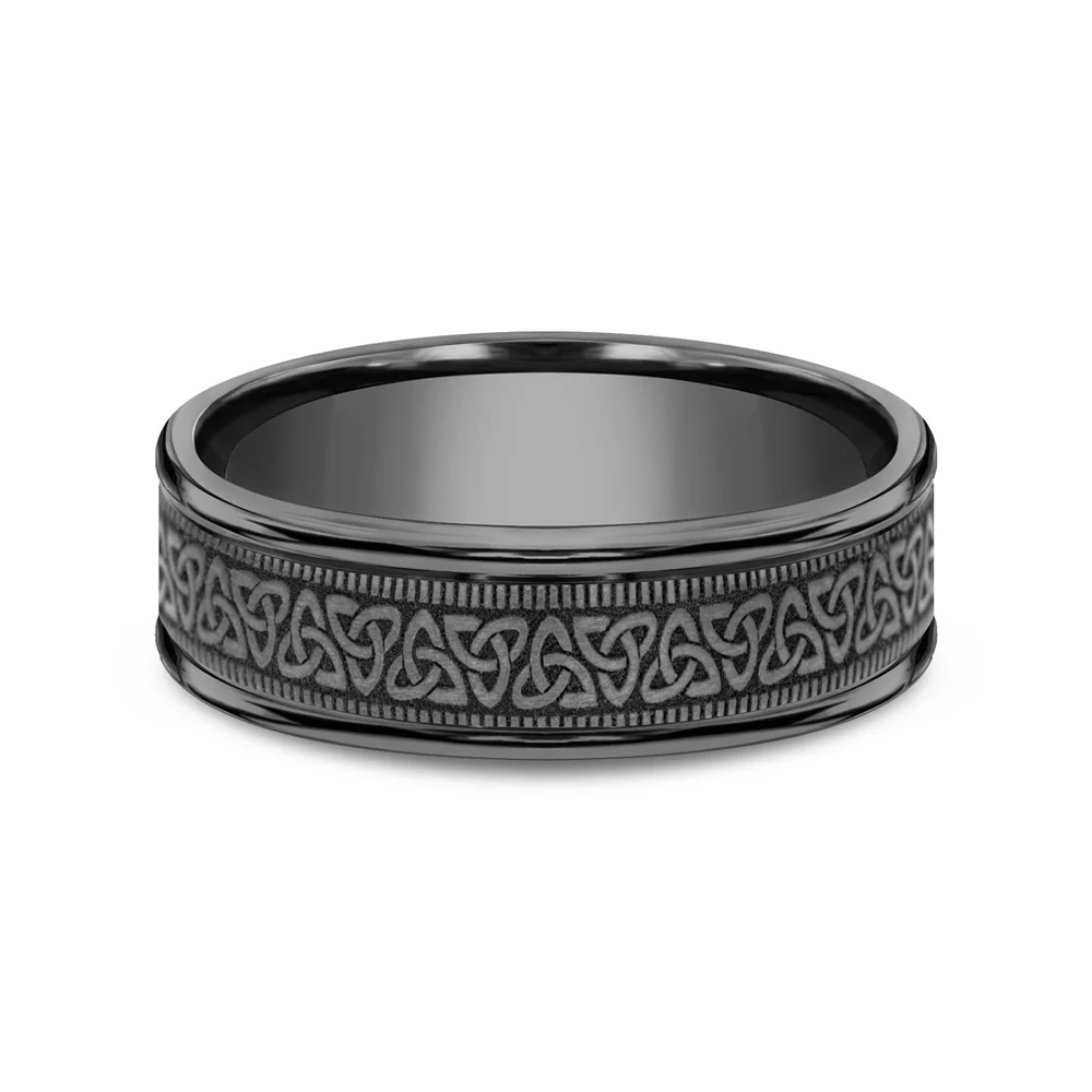 The Dublin Men's Wedding Band in Tantalum - 7mm Width by Tantalum - Image 3
