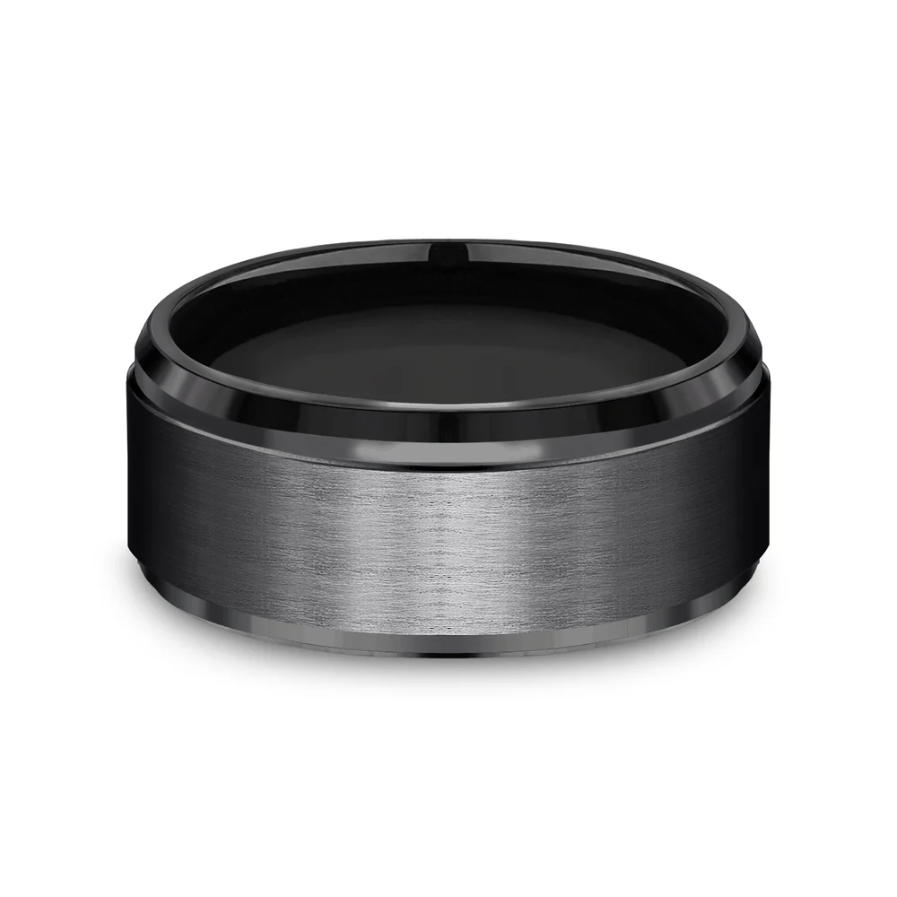 The Duke Men's Wedding Band in Black Titanium - 9mm Width by Forge - Image 3