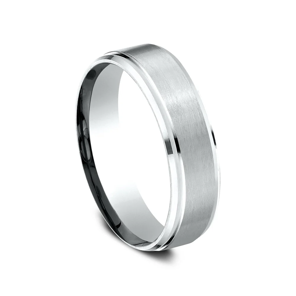 The Duke Men's Wedding Band in White Cobalt - 6mm Width by Forge - Image 2