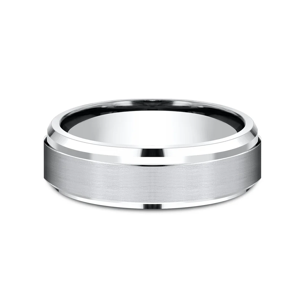 The Duke Men's Wedding Band in White Cobalt - 6mm Width by Forge - Image 3