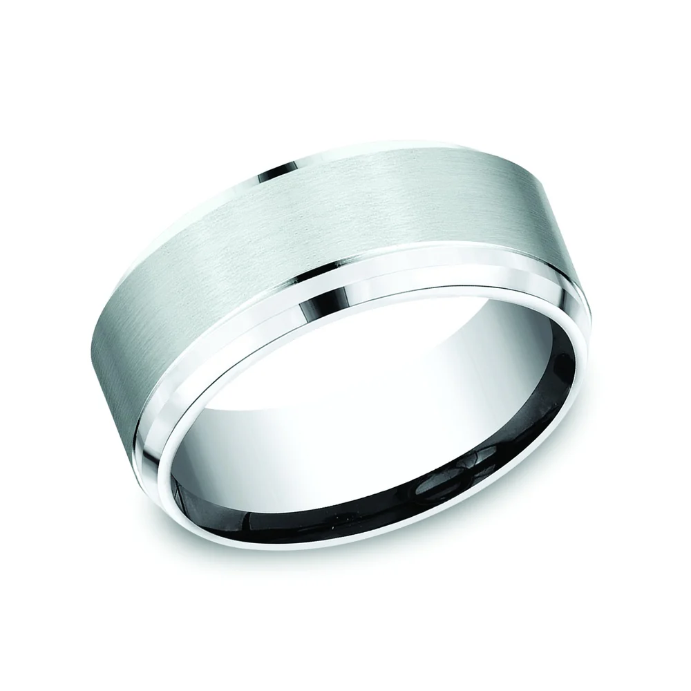 The Duke Men's Wedding Band in White Cobalt - 9mm Width by Forge