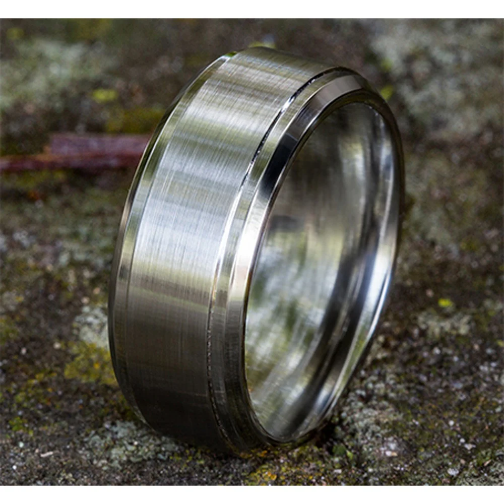 The Duke Men's Wedding Band in White Cobalt - 9mm Width by Forge - Image 4