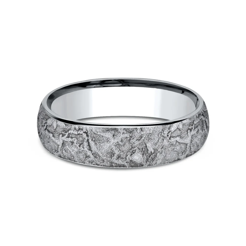 The Easel Men's Wedding Band in White Cobalt - 6mm Width by Forge - Image 3