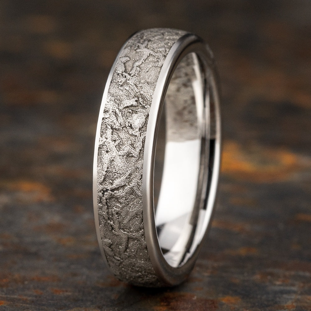 The Easel Men's Wedding Band in White Cobalt - 6mm Width by Forge - Image 4