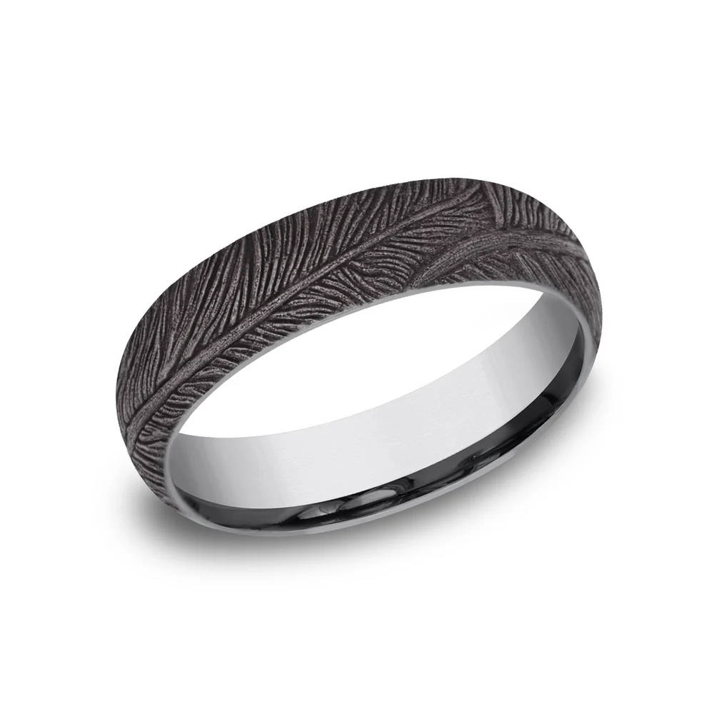The Falcon Men's Wedding Band in Grey Tantalum - 6mm Width by Tantalum