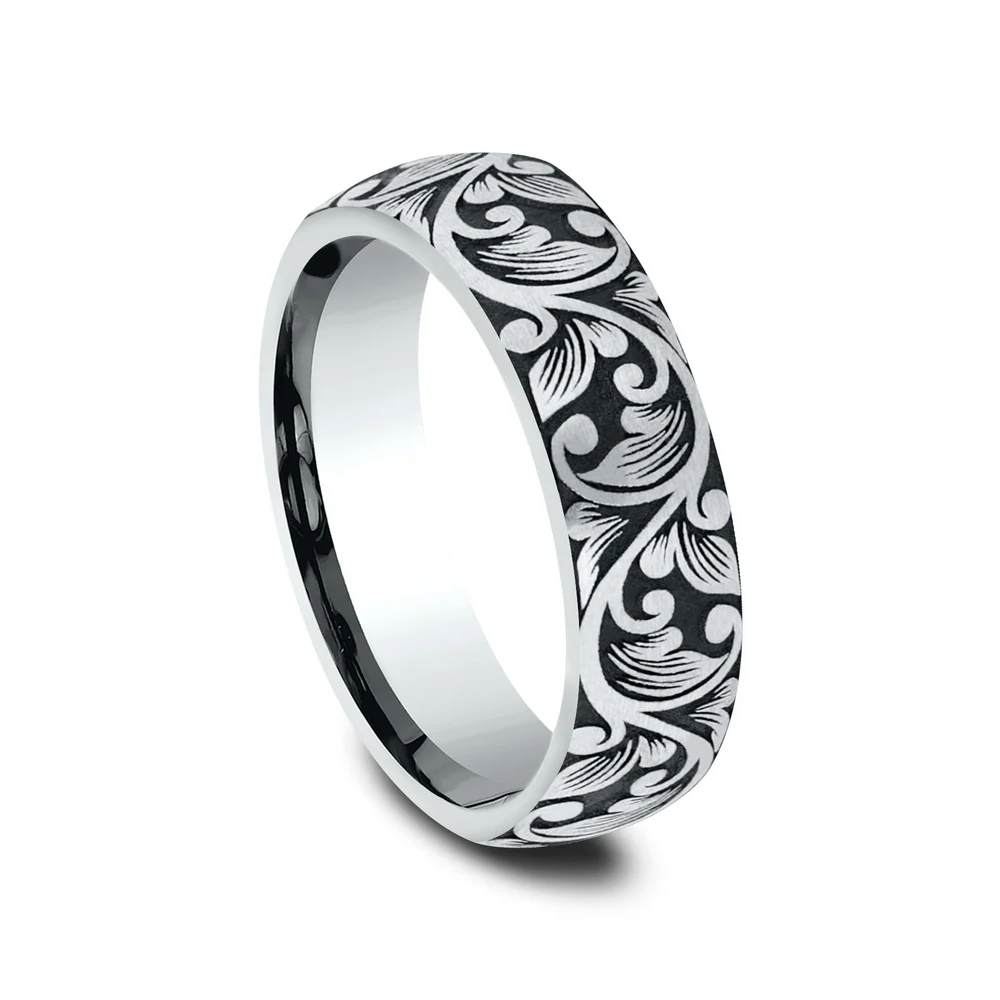 The Forum Men's Wedding Band in 14K White Gold - 6mm Width by Benchmark - Image 2