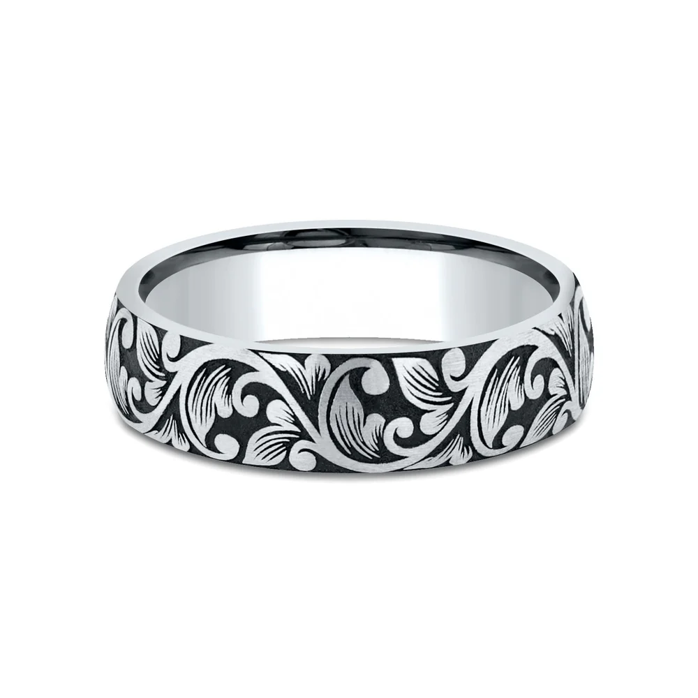 The Forum Men's Wedding Band in 14K White Gold - 6mm Width by Benchmark - Image 3