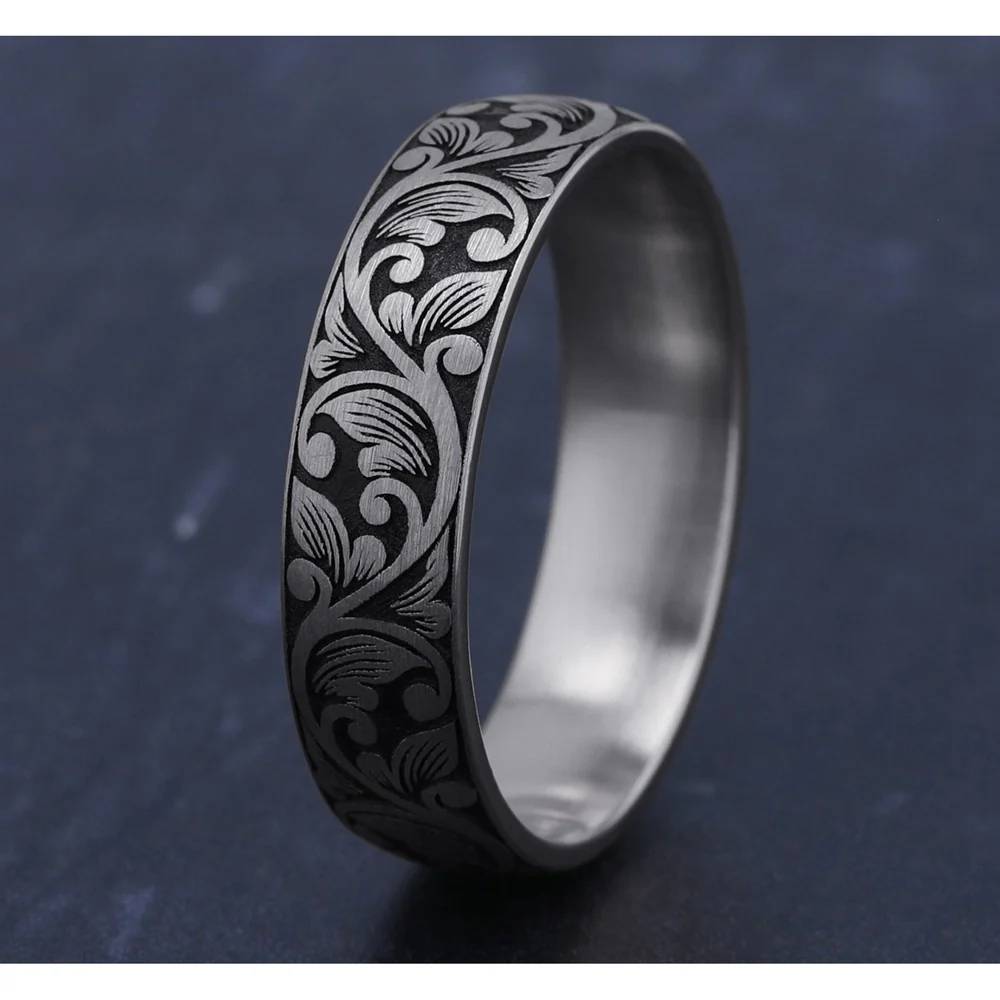 The Forum Men's Wedding Band in 14K White Gold - 6mm Width by Benchmark - Image 4