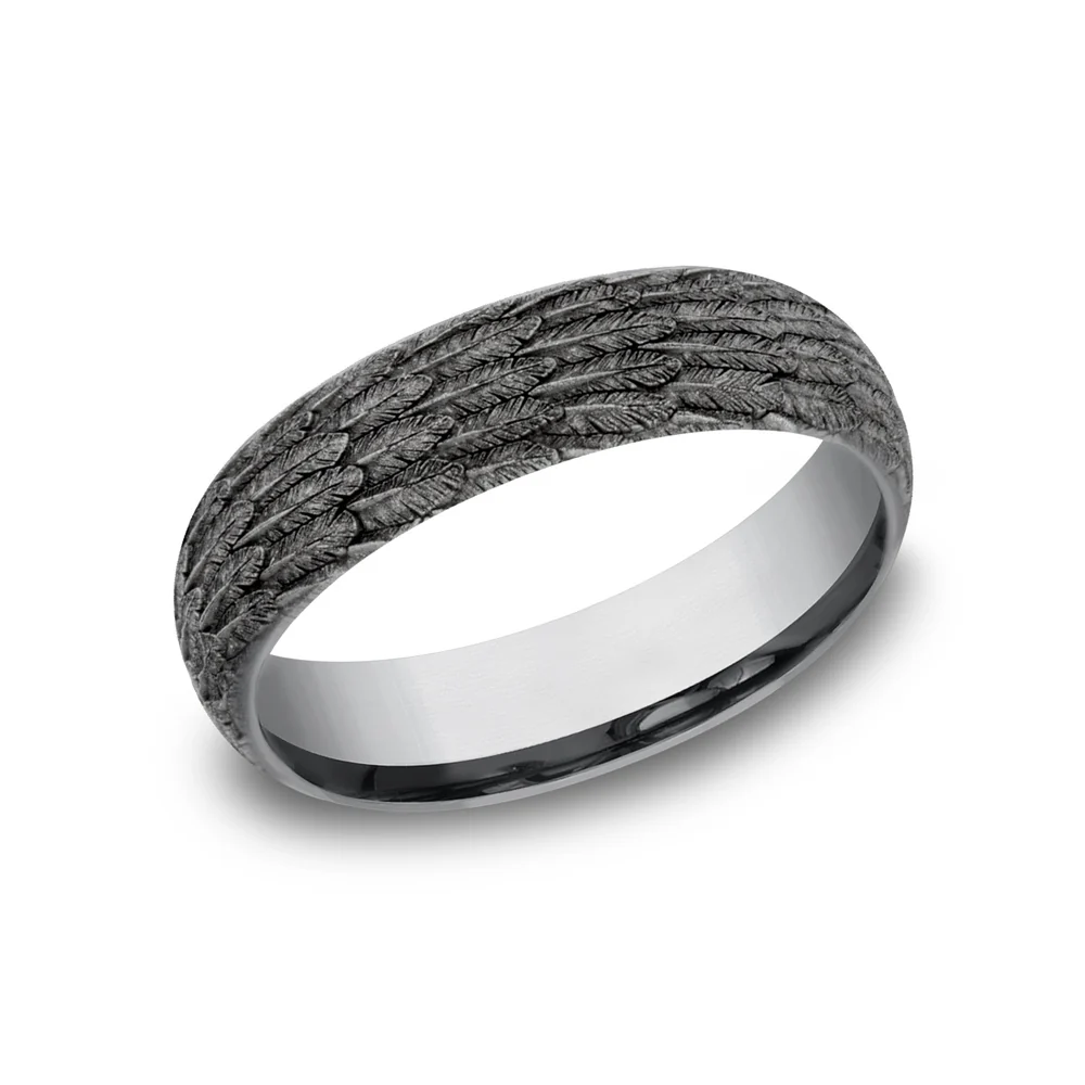 The Gabriel Men's Wedding Band in Grey Tantalum - 6mm Width by Tantalum