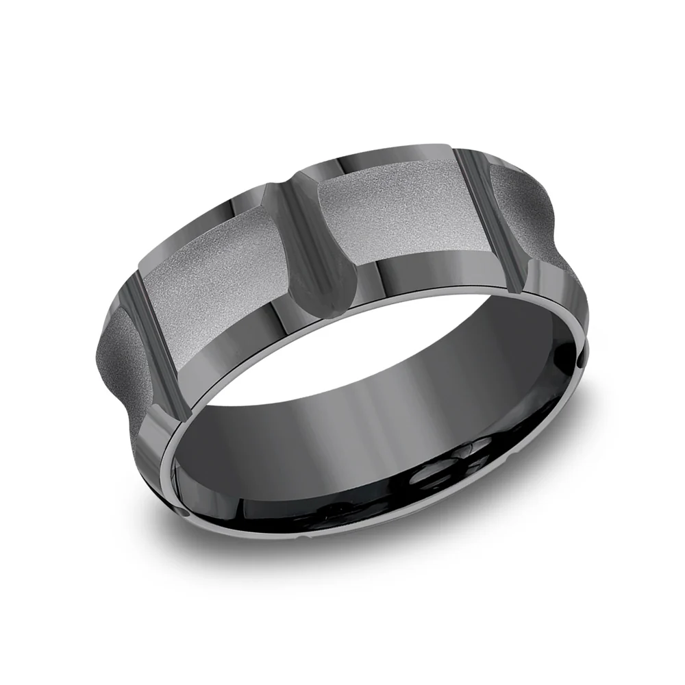The Gauntlet Men's Wedding Band in Tantalum - 8mm Width by Tantalum