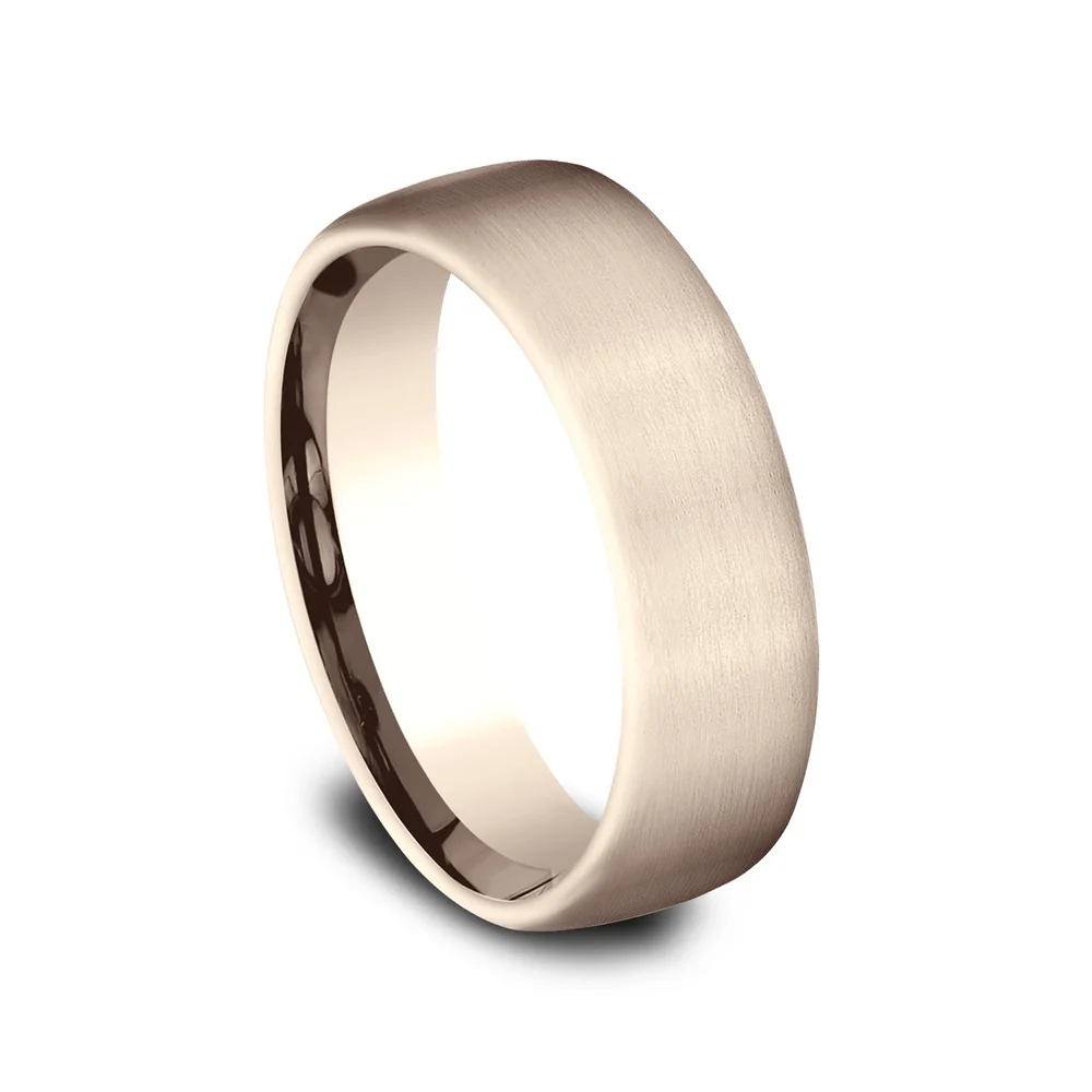 The Genesis Men's Wedding Band in 14K Rose Gold - 6.5mm Width by Benchmark - Image 2